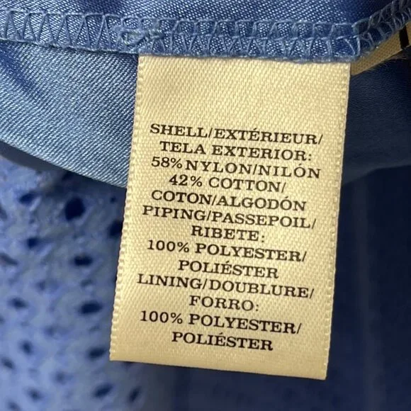 Ann Taylor Women's Dress sleeveless periwinkle blue SZ 8P geometric eyelet look. - Picture 4 of 6